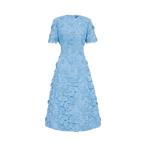 Leo Lin Caroline Lace Short Sleeves Midi Dress - Leo Lin Dress - Australian Luxury Fashion - Shop at Luxury Shoes 
