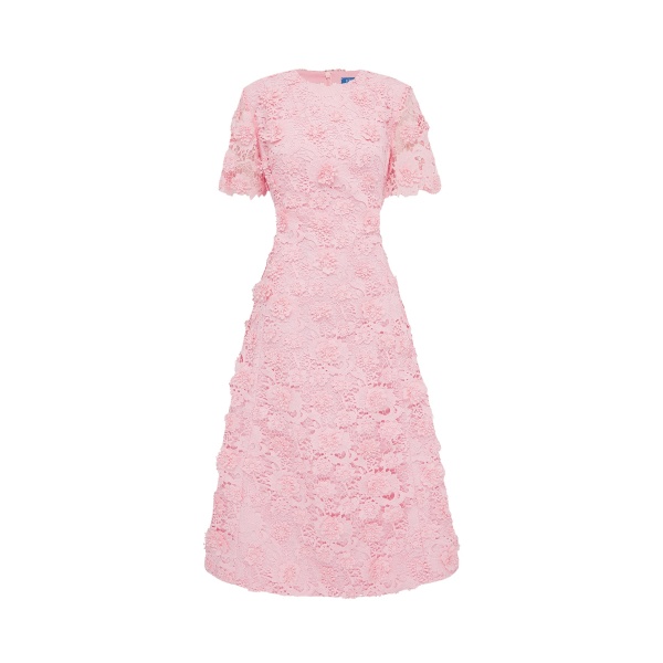 Leo Lin Caroline Lace Short Sleeves Midi Dress - Leo Lin Dress - Australian Luxury Fashion - Shop at Luxury Shoes 