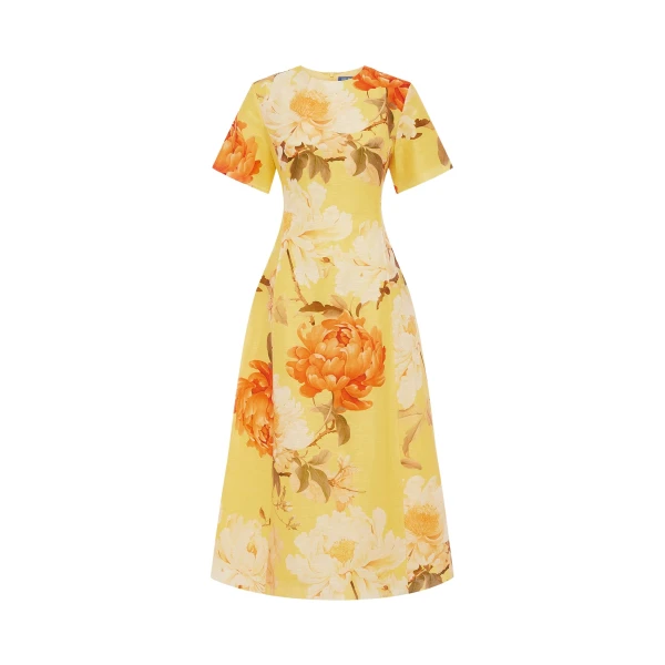 Leo Lin Caroline Short Sleeve Midi Dress - Leo Lin Dress - Australian Luxury Fashion - Shop at Luxury Shoes 