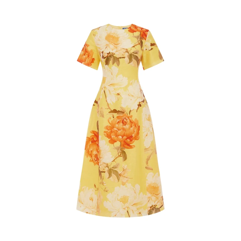 Leo Lin Caroline Short Sleeve Midi Dress - Leo Lin Dress - Australian Luxury Fashion - Shop at Luxury Shoes 