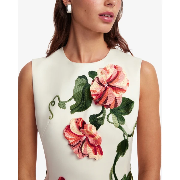 Leo Lin Cleo Appliqué Sleeveless Midi Dress - Leo Lin Dress - Australian Luxury Fashion - Shop at Luxury Shoes 