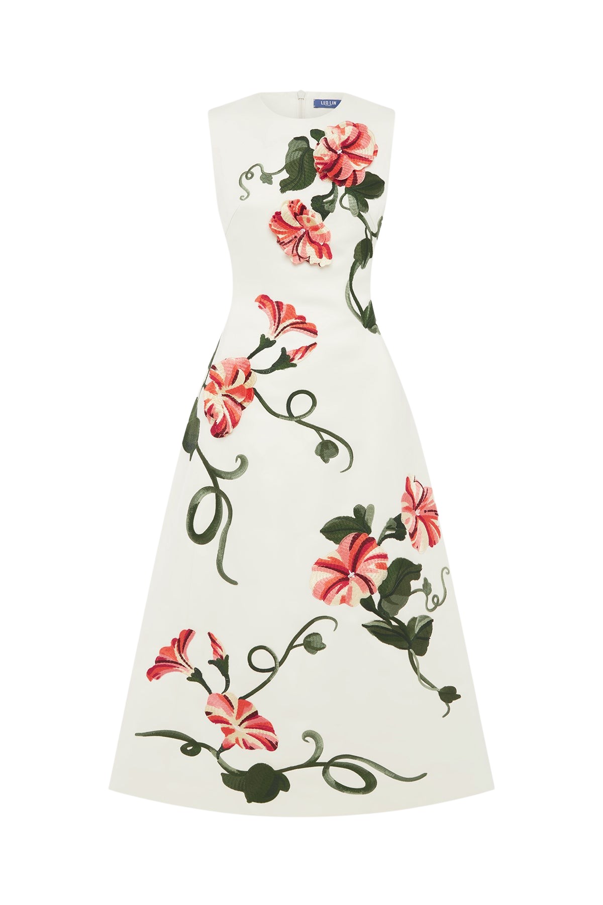 Leo Lin Cleo Appliqué Sleeveless Midi Dress