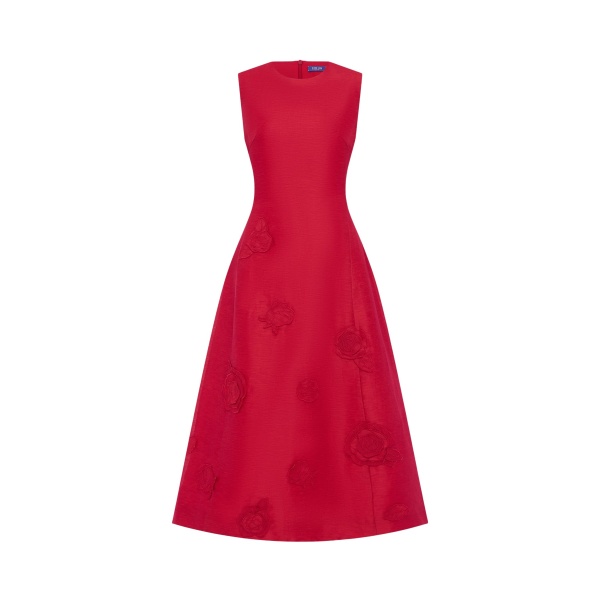 Leo Lin Cleo Appliqué Sleeveless Midi Dress - Leo Lin Dress - Australian Luxury Fashion - Shop at Luxury Shoes 