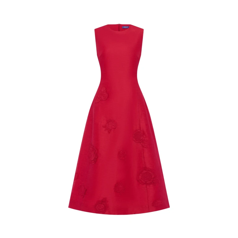 Leo Lin Cleo Appliqué Sleeveless Midi Dress - Leo Lin Dress - Australian Luxury Fashion - Shop at Luxury Shoes 