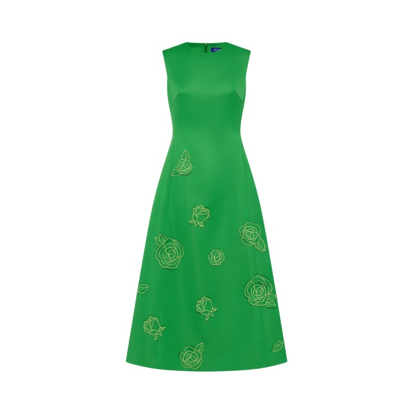Leo Lin Cleo Appliqué Sleeveless Midi Dress - Leo Lin Dress - Australian Luxury Fashion - Shop at Luxury Shoes 