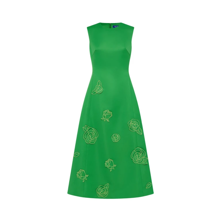Leo Lin Cleo Appliqué Sleeveless Midi Dress - Leo Lin Dress - Australian Luxury Fashion - Shop at Luxury Shoes 