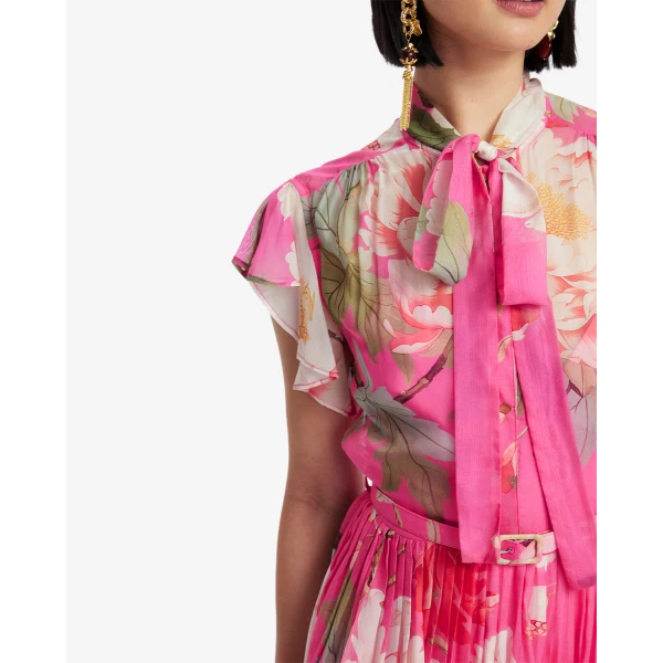 Leo Lin Grace Flutter Sleeve Midi Dress - Leo Lin Dress - Australian Luxury Fashion - Shop at Luxury Shoes 