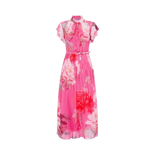 Leo Lin Grace Flutter Sleeve Midi Dress - Leo Lin Dress - Australian Luxury Fashion - Shop at Luxury Shoes 