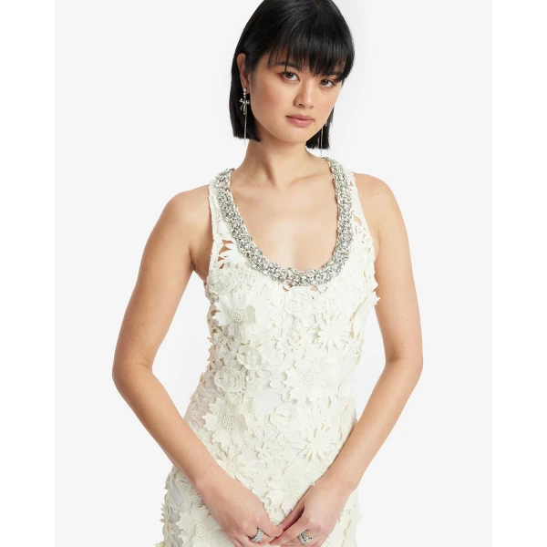 Leo Lin Helena Embellished Lace Maxi Dress - Leo Lin Dress - Australian Luxury Fashion - Shop at Luxury Shoes 