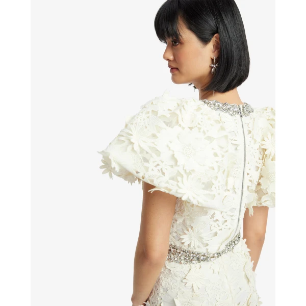 Leo Lin Lucia Embellished Lace Top - Leo Lin Dress - Australian Luxury Fashion - Shop at Luxury Shoes 