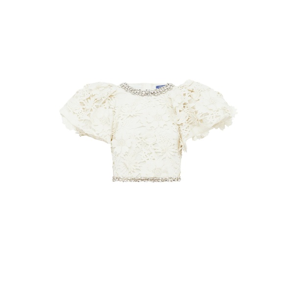 Leo Lin Lucia Embellished Lace Top - Leo Lin Dress - Australian Luxury Fashion - Shop at Luxury Shoes 