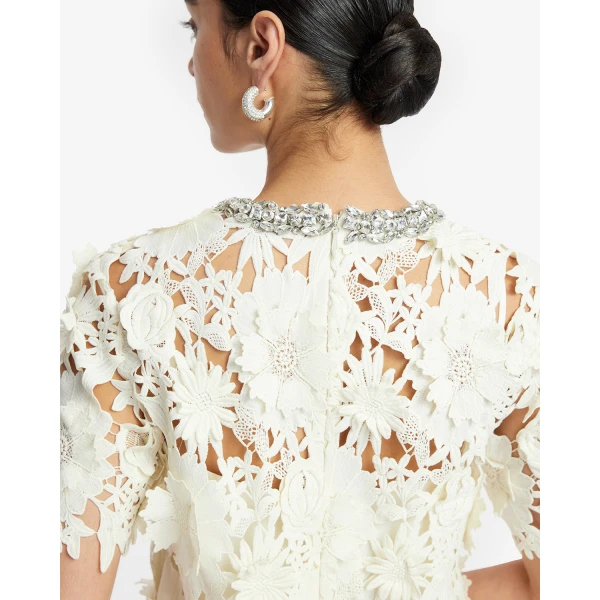 Leo Lin Sheridan Embellished Lace Midi Dress - Leo Lin Dress - Australian Luxury Fashion - Shop at Luxury Shoes 