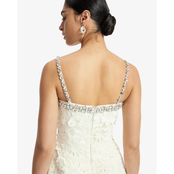 Leo Lin Sophia Embellished Lace Mini Dress - Leo Lin Dress - Australian Luxury Fashion - Shop at Luxury Shoes 