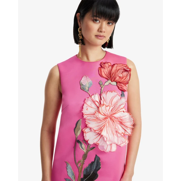 Leo Lin Yvonne Appliqué Floral Mini Dress - Leo Lin Dress - Australian Luxury Fashion - Shop at Luxury Shoes 