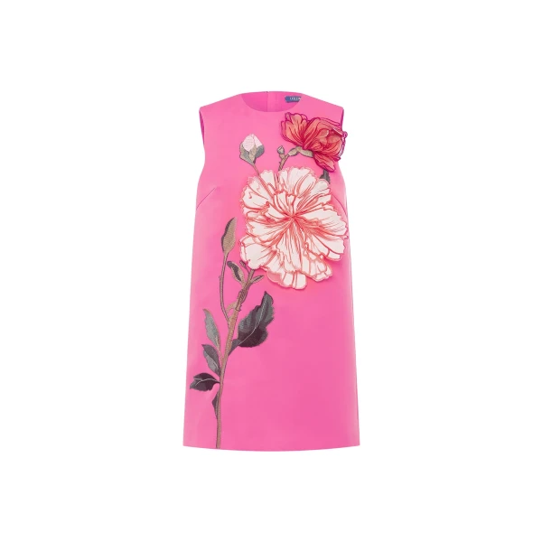 Leo Lin Yvonne Appliqué Floral Mini Dress - Leo Lin Dress - Australian Luxury Fashion - Shop at Luxury Shoes 
