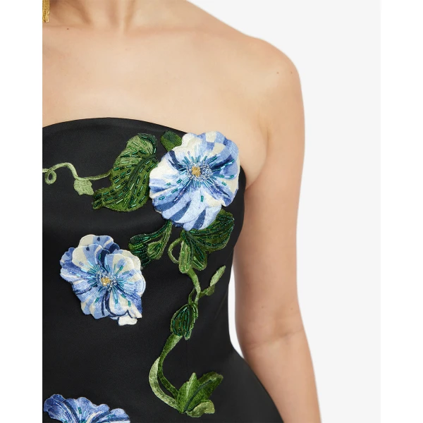 Leo Lin Zaria Appliqué Floral Bustier Mini Dress - Leo Lin Dress - Australian Luxury Fashion - Shop at Luxury Shoes 