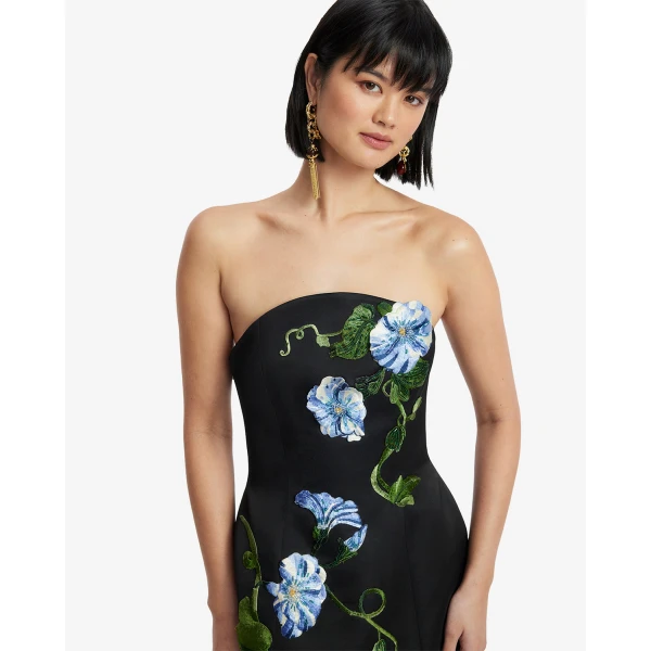 Leo Lin Zaria Appliqué Floral Bustier Mini Dress - Leo Lin Dress - Australian Luxury Fashion - Shop at Luxury Shoes 