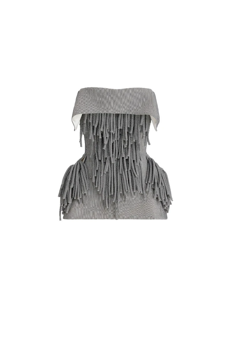 Maticevski-Utility-Fringe-Top31429_nobg Maticevski - Maticevski Tops - Sculptural Evening Wear - Shop at Luxury Shoes