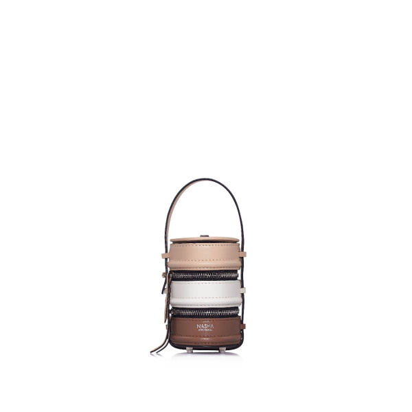 Nasha Mekraksavanich Baby Pinto | Almond - Nasha Multicolour - Architectural Luxury Bag at Luxury Shoes 