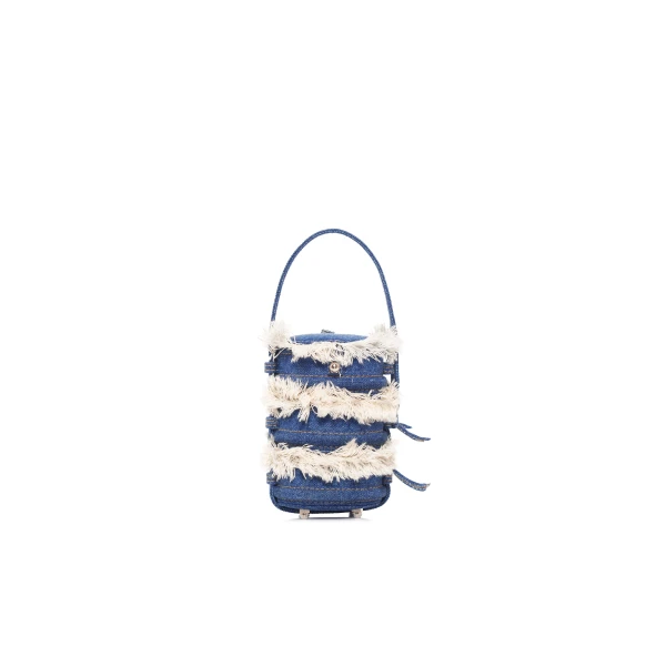 Nasha Mekraksavanich Baby Pinto | Bleached Denim - Nasha Blue - Architectural Luxury Bag at Luxury Shoes 