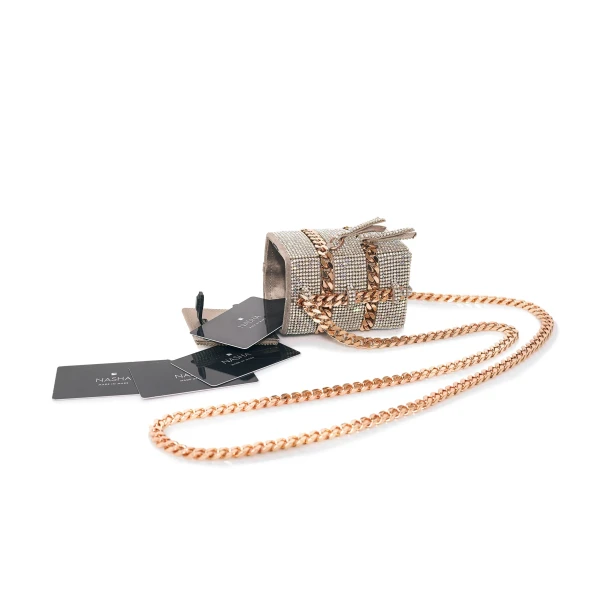 Nasha Mekraksavanich Baby Pinto Cube | Lure Crystal - Nasha Silver - Architectural Luxury Bag at Luxury Shoes 
