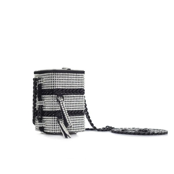 Nasha Mekraksavanich Baby Pinto Cube | Silver Crystal - Nasha Silver - Architectural Luxury Bag at Luxury Shoes 