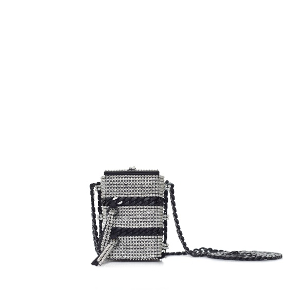 Nasha Mekraksavanich Baby Pinto Cube | Silver Crystal - Nasha Silver - Architectural Luxury Bag at Luxury Shoes 