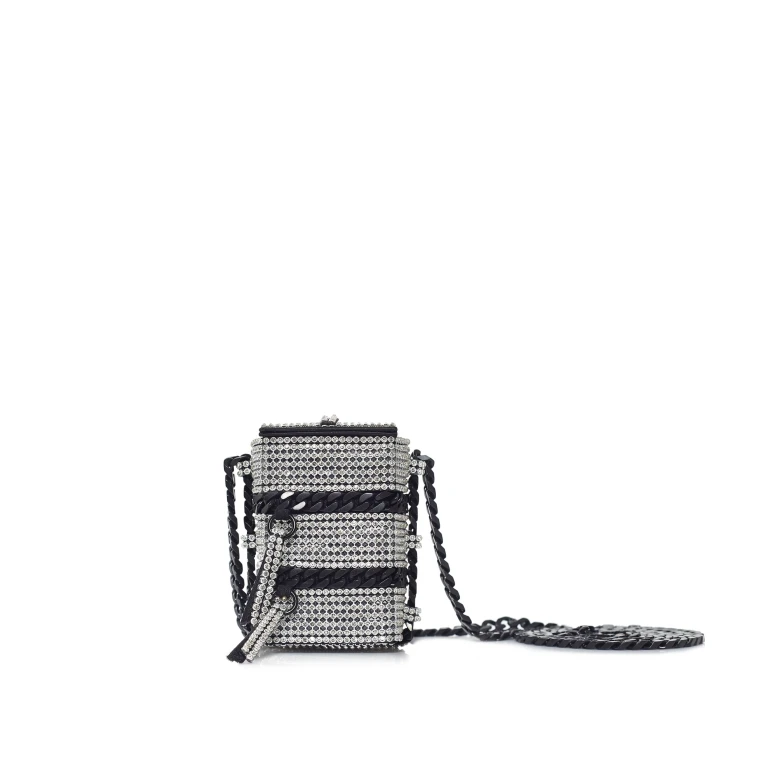 Nasha Mekraksavanich Baby Pinto Cube | Silver Crystal - Nasha Silver - Architectural Luxury Bag at Luxury Shoes 