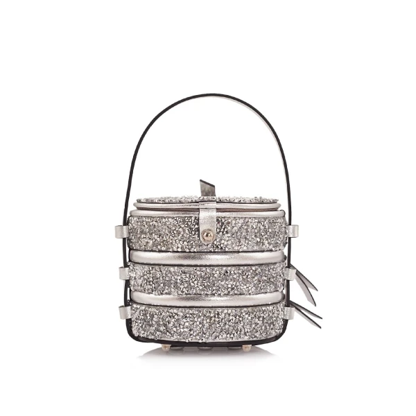 Nasha Mekraksavanich Baby Pinto Play | Silver Crystal - Nasha Silver - Architectural Luxury Bag at Luxury Shoes 