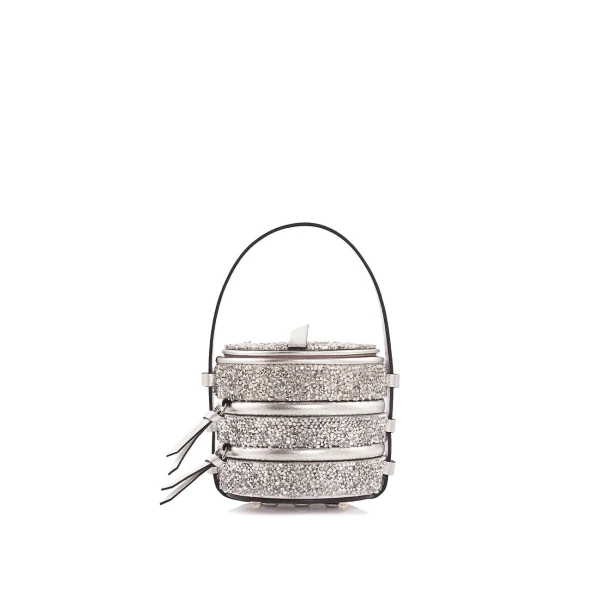 Nasha Mekraksavanich Baby Pinto Play | Silver Crystal - Nasha Silver - Architectural Luxury Bag at Luxury Shoes 
