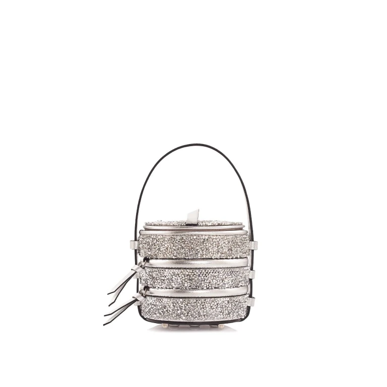 Nasha Mekraksavanich Baby Pinto Play | Silver Crystal - Nasha Silver - Architectural Luxury Bag at Luxury Shoes 