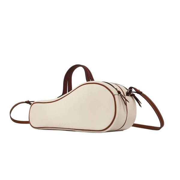Nasha Mekraksavanich Mini Tennis Court |White Brown (Pre Order 7-10 Days) - Nasha White - Architectural Luxury Bag at Luxury Shoes 