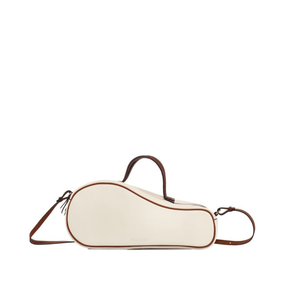 Nasha Mekraksavanich Mini Tennis Court |White Brown (Pre Order 7-10 Days) - Nasha White - Architectural Luxury Bag at Luxury Shoes 