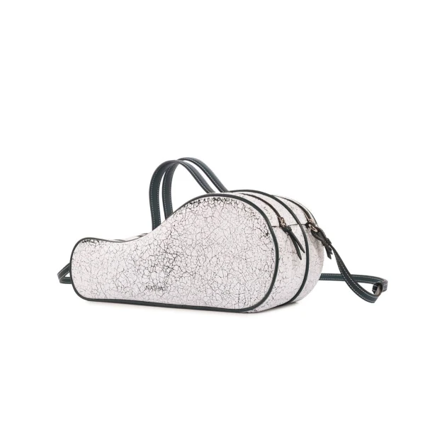 Nasha Mekraksavanich Mini Tennis | Cracked White (Pre Order 7-10 Days) - Nasha White - Architectural Luxury Bag at Luxury Shoes 