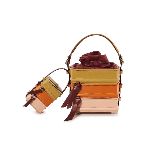 Nasha Mekraksavanich Pinto Cube (L) | Grape - Nasha Multicolour - Architectural Luxury Bag at Luxury Shoes 