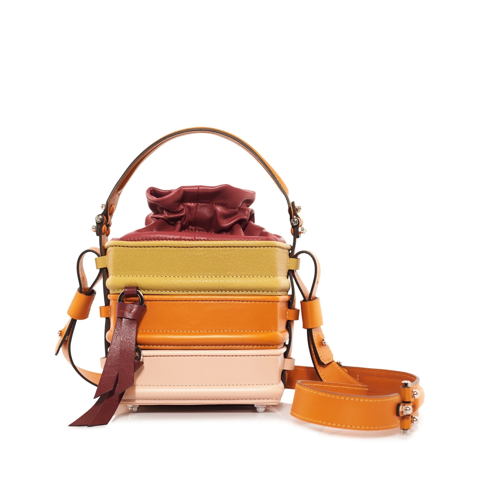 Nasha Mekraksavanich Pinto Cube (L) | Grape - Nasha Multicolour - Architectural Luxury Bag at Luxury Shoes Nasha Mekraksavanich Pinto Cube (L) | Grape - Nasha Multicolour - Architectural Luxury Bag at Luxury Shoes