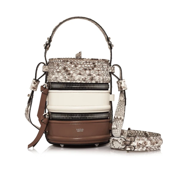Nasha Mekraksavanich Pinto Exotic | Almond - Nasha Multicolour - Architectural Luxury Bag at Luxury Shoes 