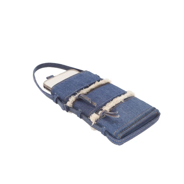 Nasha Mekraksavanich Pinto Phone | Bleached Denim - Nasha Blue - Architectural Luxury Bag at Luxury Shoes 