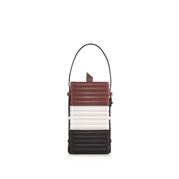 Nasha Mekraksavanich Pinto Phone Roll | Cacao - Nasha Multicolour - Architectural Luxury Bag at Luxury Shoes 