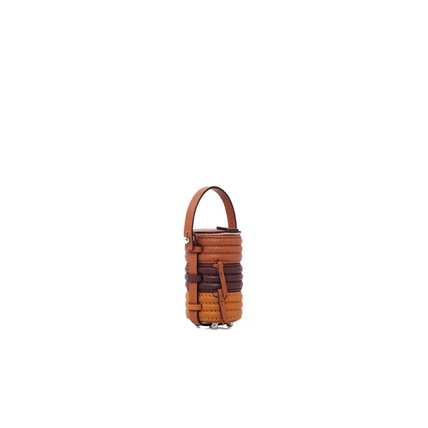 Nasha Mekraksavanich Tiny Pinto Roll | Wood - Nasha Brown - Architectural Luxury Bag at Luxury Shoes 