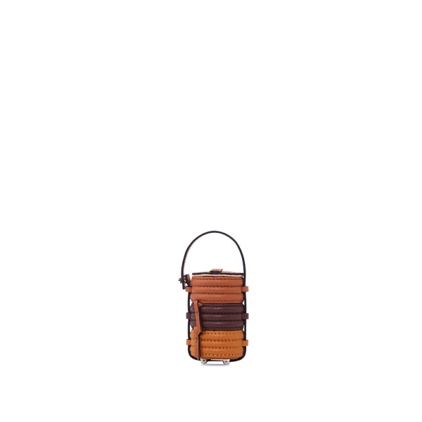 Nasha Mekraksavanich Tiny Pinto Roll | Wood - Nasha Brown - Architectural Luxury Bag at Luxury Shoes 