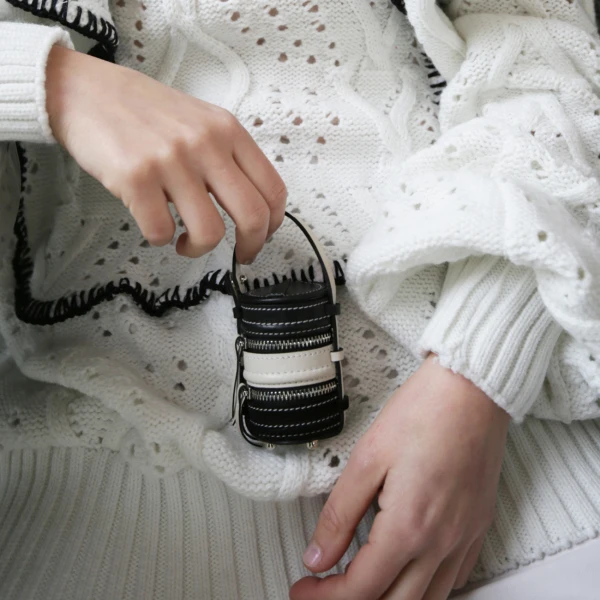 Nasha Mekraksavanich Tiny Pinto | Squid Ink - Nasha Black - Architectural Luxury Bag at Luxury Shoes 