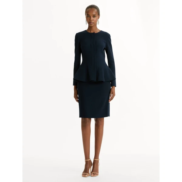 Oscar de la Renta Peplum Wool-Blend Jacket - Jackets - American Luxury Evening Wear at Luxury Shoes 