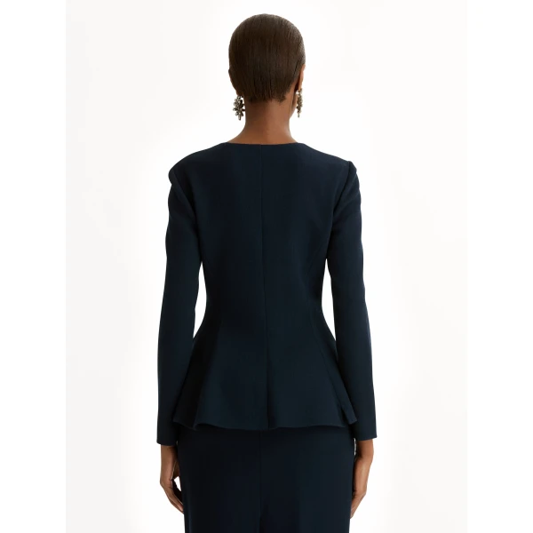 Oscar de la Renta Peplum Wool-Blend Jacket - Jackets - American Luxury Evening Wear at Luxury Shoes 