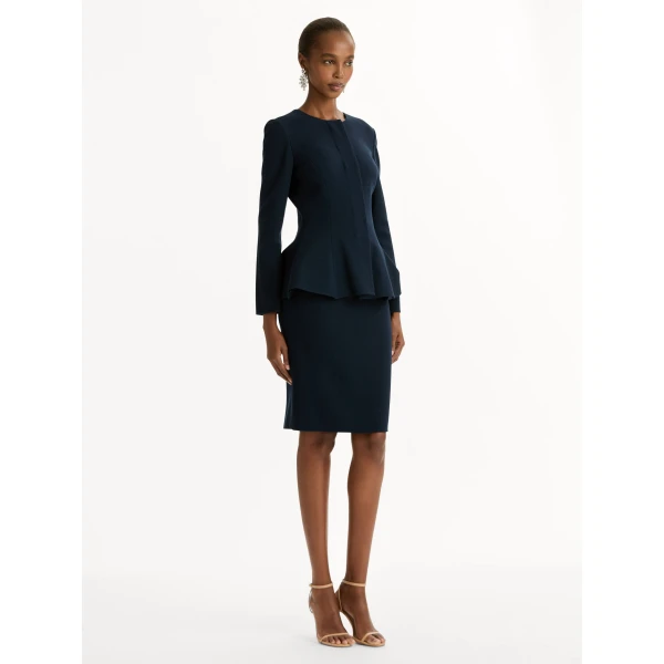 Oscar de la Renta Peplum Wool-Blend Jacket - Jackets - American Luxury Evening Wear at Luxury Shoes 