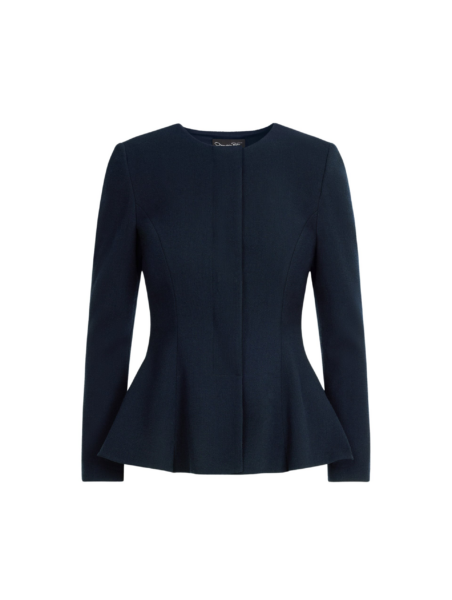 Oscar de la Renta Peplum Wool-Blend Jacket - Jackets - American Luxury Evening Wear at Luxury Shoes 