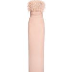 Oscar de la Renta Point d’Esprit Feather Embroidered Gown - Dresses - American Luxury Evening Wear at Luxury Shoes 