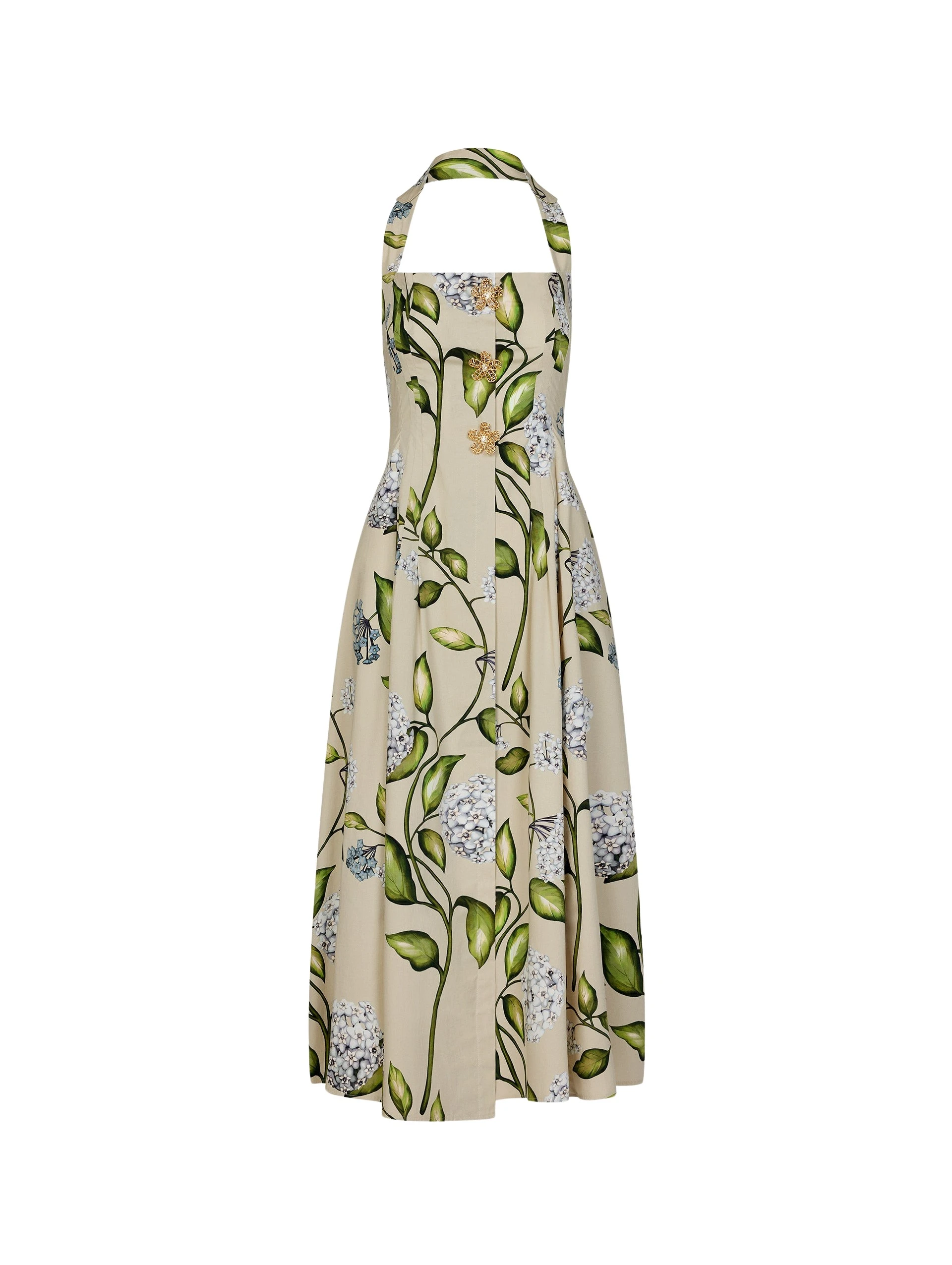 Porcelain-Flower-Cotton-Poplin-Halter-Dress-Oscar-de-la-Renta-Dresses70623_nobg Oscar de la Renta Porcelain Flower Cotton Poplin Halter Dress