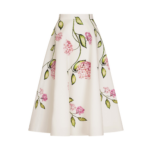 Oscar de la Renta Porcelain Flower Cotton Poplin Skirt - Skirts - American Luxury Evening Wear at Luxury Shoes 