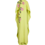 Oscar de la Renta Porcelain Flower Embroidered Caftan - Dresses - American Luxury Evening Wear at Luxury Shoes 